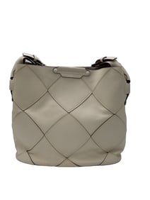 SALVATORE FERRAGAMO Calfskin Woven Satchel Fieno