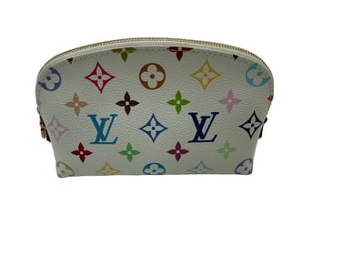 LV X Murakami Cosmetic Pouch, White Multicolor