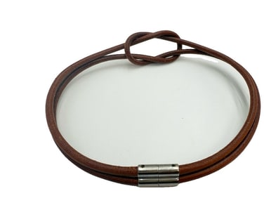 HERMES Leather choker