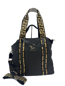Versace Medusa Tote Black Gold Greek Key Travel