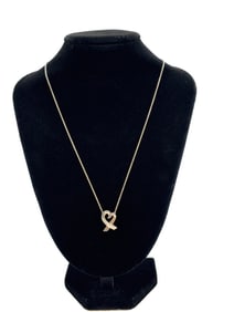 Tiffany & Co. Open Heart Necklace Sterling Silver