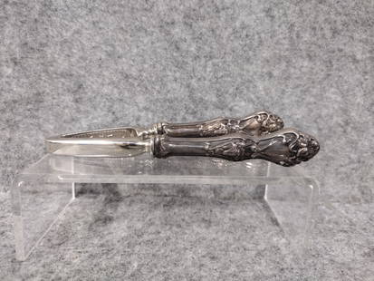 German Sterling Silver Handled Nut Cracker: German Sterling Silver Handled Nut Cracker marked sterling, 6.5" long, 138.2g total weight