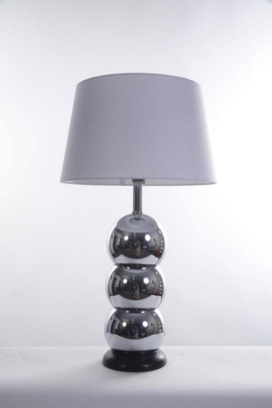 Mid Century Modern Table lamp by KOVACS, USA 1950: 13h base, 27h total x 10dia inches, chrome, perfect condition