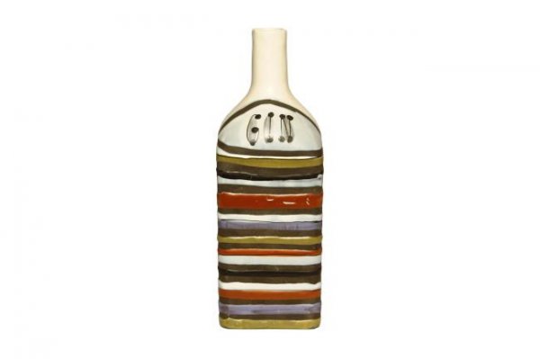 Roger Capron "Gin" bottle, Vallauris, France, 1956: Roger Capron "Gin" bottle, Vallauris, France, c. 1956 Dimensions: 9.5h x 3.5w inches, glazed and hand painted ceramic, signed by Capron at the bottom Literature: Pierre Staudenmeyer: Roger Capron, Cé