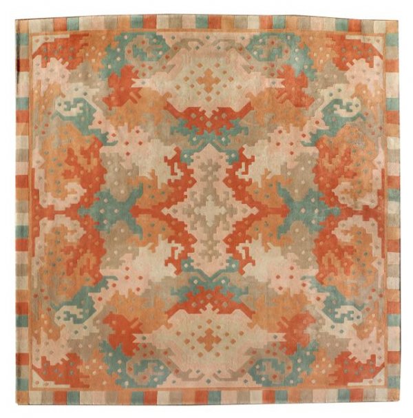 Edward Fields Rug designed by Steven Chase, USA 19: Edward Fields Rug designed by Steven Chase, USA 1983 Dimensions: 15w x 15long feet square, pure wool, signed by "Edward Fields 1983" on reverse