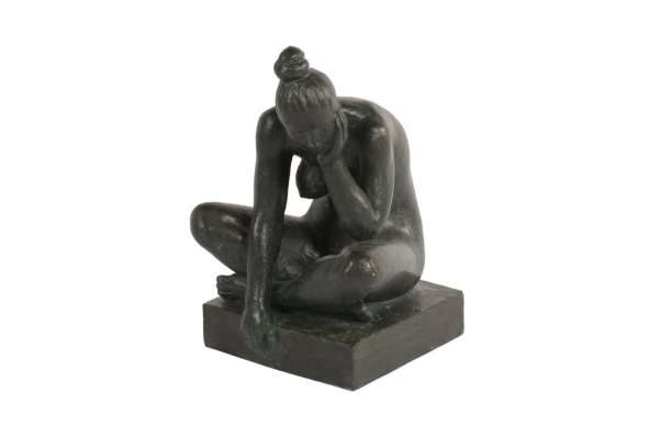 Felipe Castaneda: "Plenitude" , Mexico 1997: 13h x 7.5w x 7 3/4, painted bronze, edition VII/VII, signed.Felipe Castaneda was born on December 16, 1933 in Michoacan, Mexico and he is at the height of his career. He is an internationally renown s