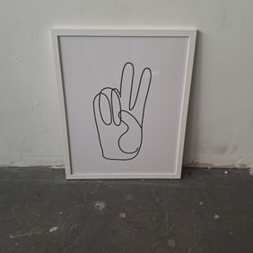 Framed Painting of Peace Sign