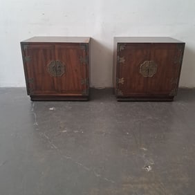 Pair Chinoiserie Nightstands (possibly by Henredon Tansu)