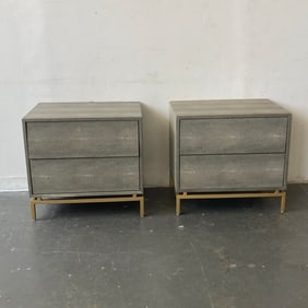 Pair of TOV Furniture Gray Two-Drawer Nightstands