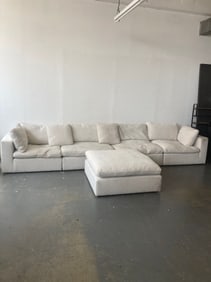 White Sofa with Ottoman