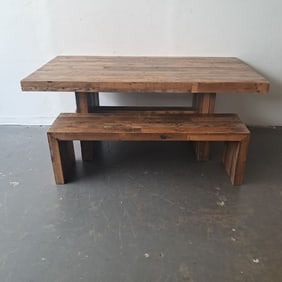 Wooden Dining Table and Bench