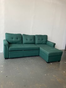 Overstock Green Upholstered Sectional Sofa