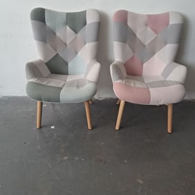 Pair of Upholstered Lounge Chairs