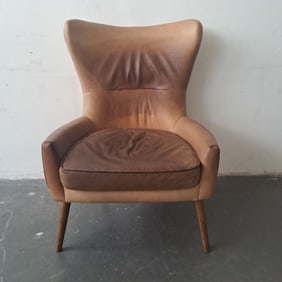 West Elm Erik Leather Wing Chair in Sienna