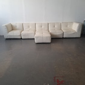 Chateau D'ax Leather Sofa with Ottoman