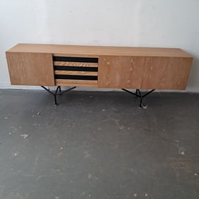 CB2 Paraggi 86" Oak Wood Credenza by Gianfranco Frattini