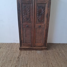 Large Antique Carved Door Cabinet Hand Carved