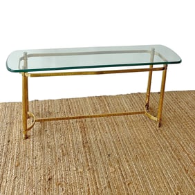 Labarge Style Glass Top Console Table