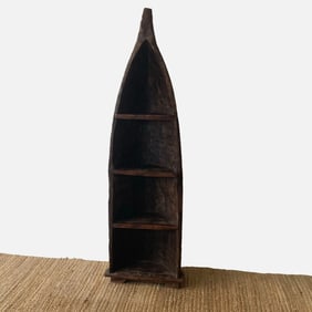 Hand Carved Balinese Canoe Bookshelf