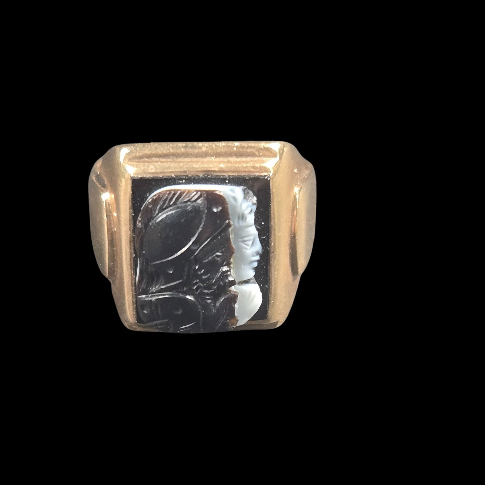 10k Onyx And Agate Intaglio Ring (1 of 4)
