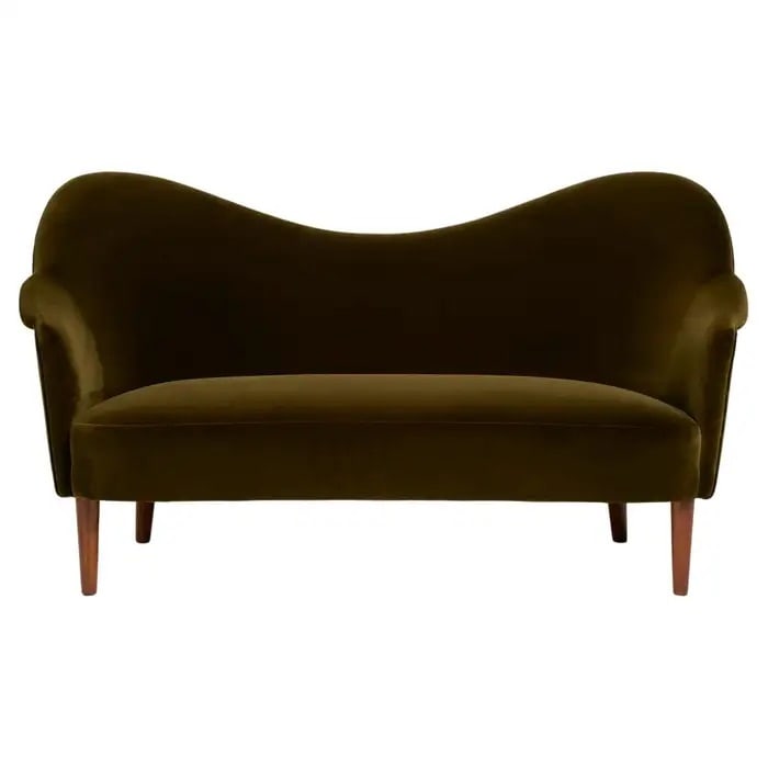 1950S SWEDISH VELVET SAMSPEL SOFA BY CARL MALMSTEN: 1950S SWEDISH VELVET SAMSPEL SOFA BY CARL MALMSTENDescription:Carl Malmsten's "Samspel" sofa, circa 1950s. This "Samspel" sofa was originally designed and produced by AB Record Company in Bornas,