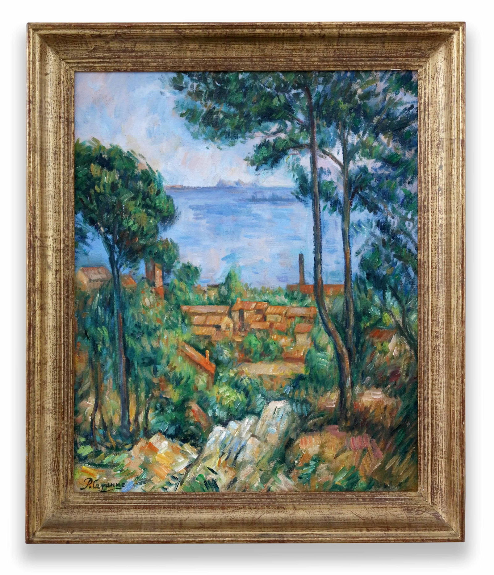 AFTER PAUL CÉZANNE (1839–1906), OIL ON CANVAS: PAUL CÉZANNE (1839-1906), ATTRIBUTED TO, OIL ON CANVAS Dimensions: Image size55 × 46.1 cm. All measured values are approximate. Outer frame size64.9 × 55.8 cm. All measured values are approximate.
