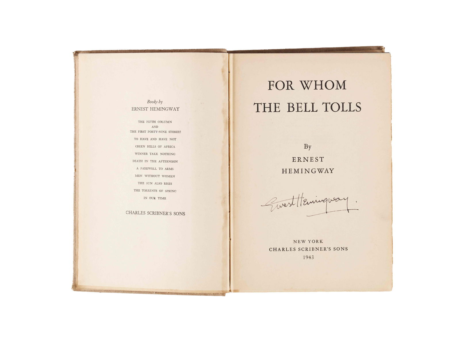 ERNEST HEMINGWAY - HAND-SIGNED FIRST EDITION OF FOR WHOM THE BELL TOLLS - 3
