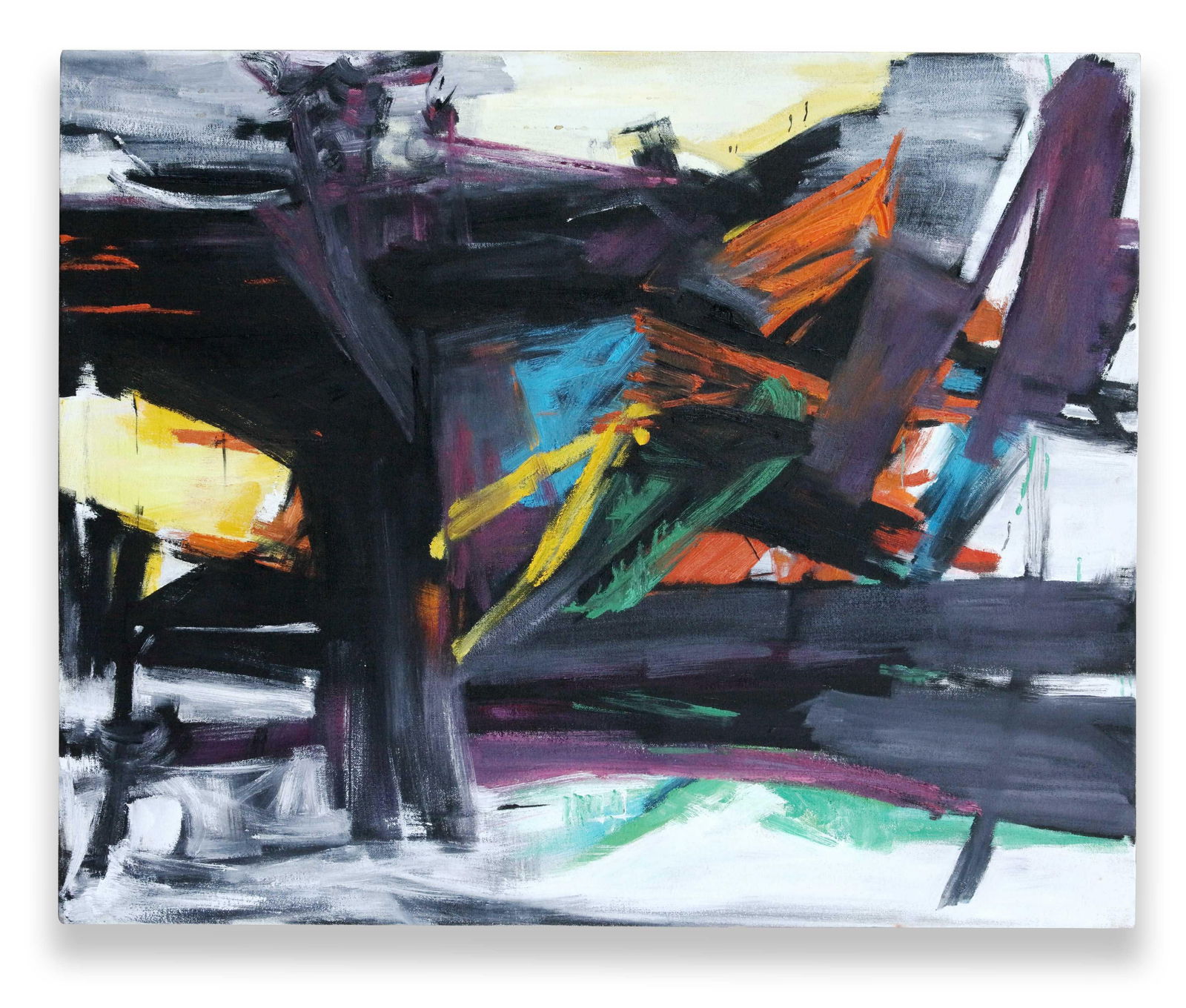 FRANZ KLINE (1910–1962), OIL ON CANVAS: FRANZ KLINE (1910-1962), ATTRIBUTED TO, OIL ON CANVASDimensions:Image size66.3 × 81.8 cm. All measured values are approximate.Provenance and Authenticity:This item includes a certificate of