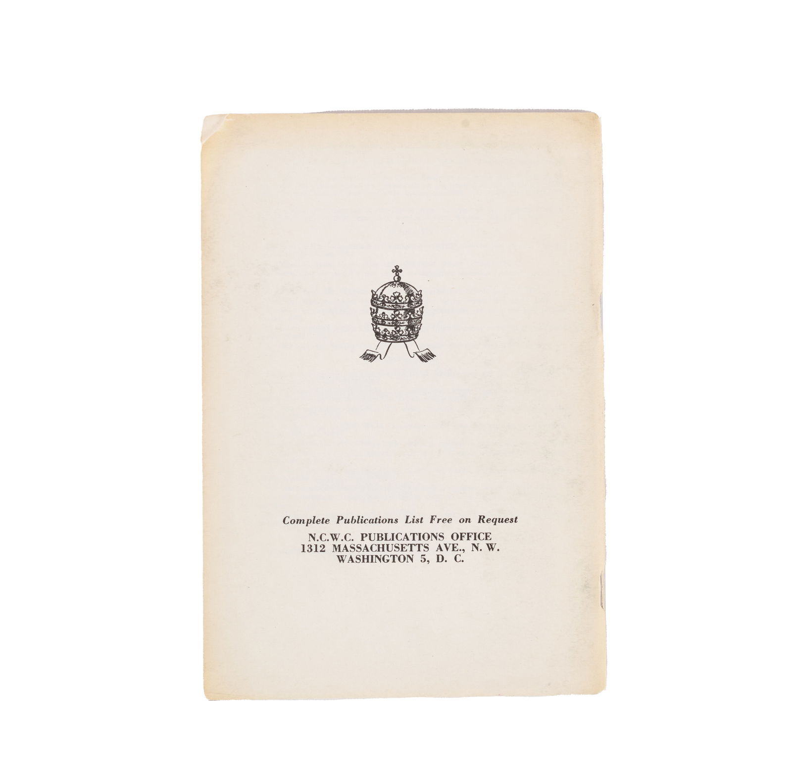 POPE PIUS XII, PONTIFICAL ADDRESS OR SERMON PAMPHLET (1 of 2)