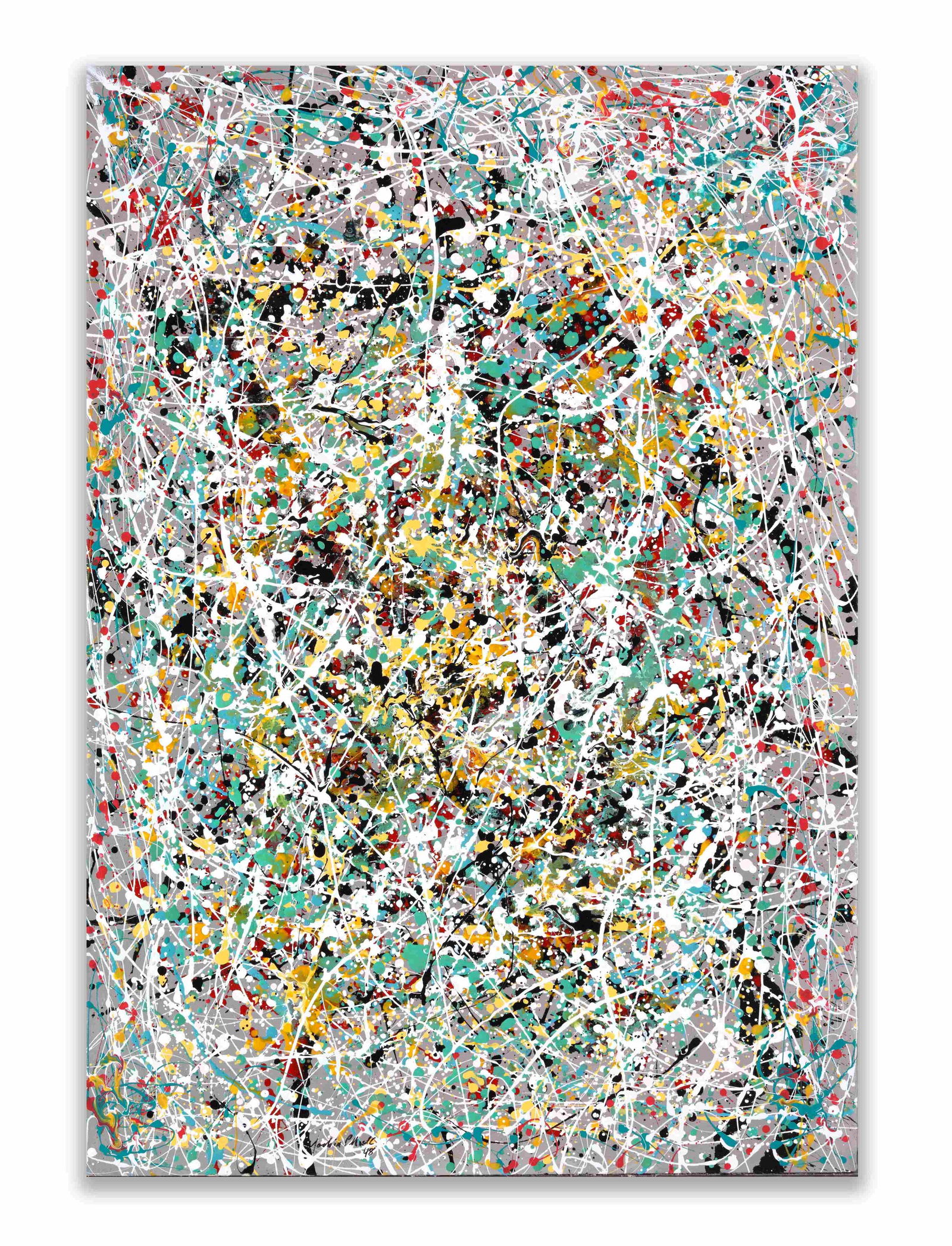 AFTER JACKSON POLLOCK (1912-1956), OIL, ENAMEL, AND ALUMINUM PAINT ON CANVAS (1 of 3)