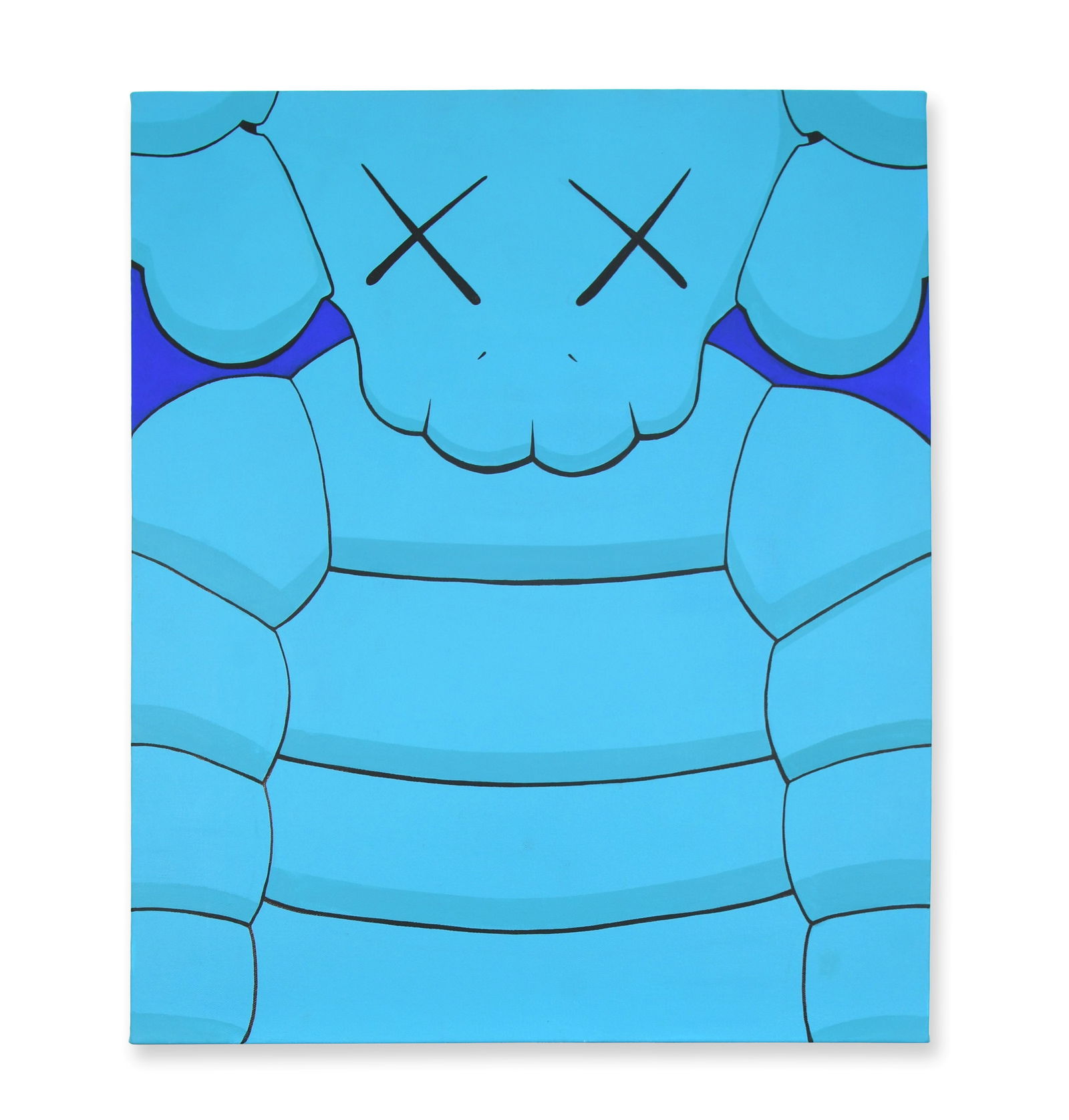 ACRYLIC ON CANVAS,IN THE STYLE OF KAWS(B.1974): ACRYLIC ON CANVAS,IN THE STYLE OF KAWS(B.1974) Dimensions: Image size: 91.6 x 76.7 cm. All measured values are approximate. Provenance and Authenticity: This acrylic painting is attributed to KAWS and