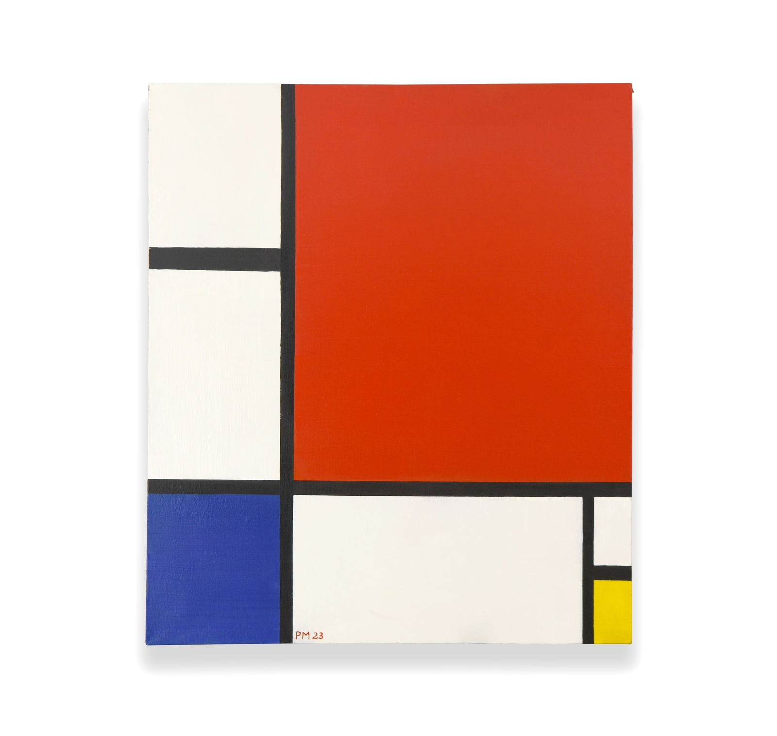 OIL ON CANVAS,IN THE STYLE OF PIET MONDRIAN (1872–1944): OIL ON CANVAS,IN THE STYLE OF PIET MONDRIAN (1872–1944)Dimensions:Image size:81.4 × 69.5 cm. All measured values are approximate.Provenance and Authenticity:This painting is attributed to Piet