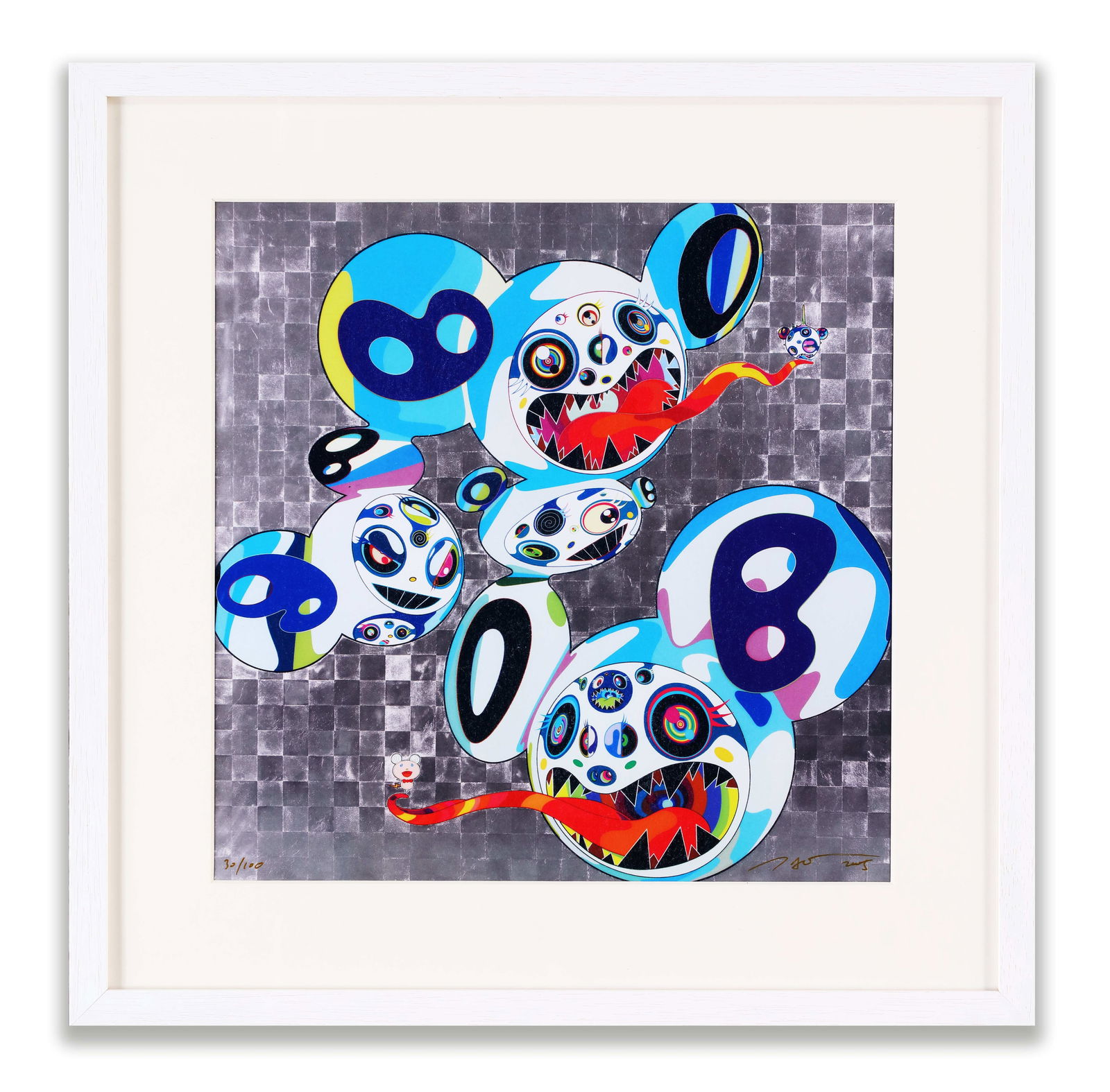 TAKASHI MURAKAMI (B.1962), OFFSET LITHOGRAPH: TAKASHI MURAKAMI (B.1962), OFFSET LITHOGRAPH Dimensions: Image Size (frame not included): 13 3/4 x 13 3/4 in (35 x 35 cm) Provenance and Authenticity: His Collectible Has Undergone Rigorous Authentica