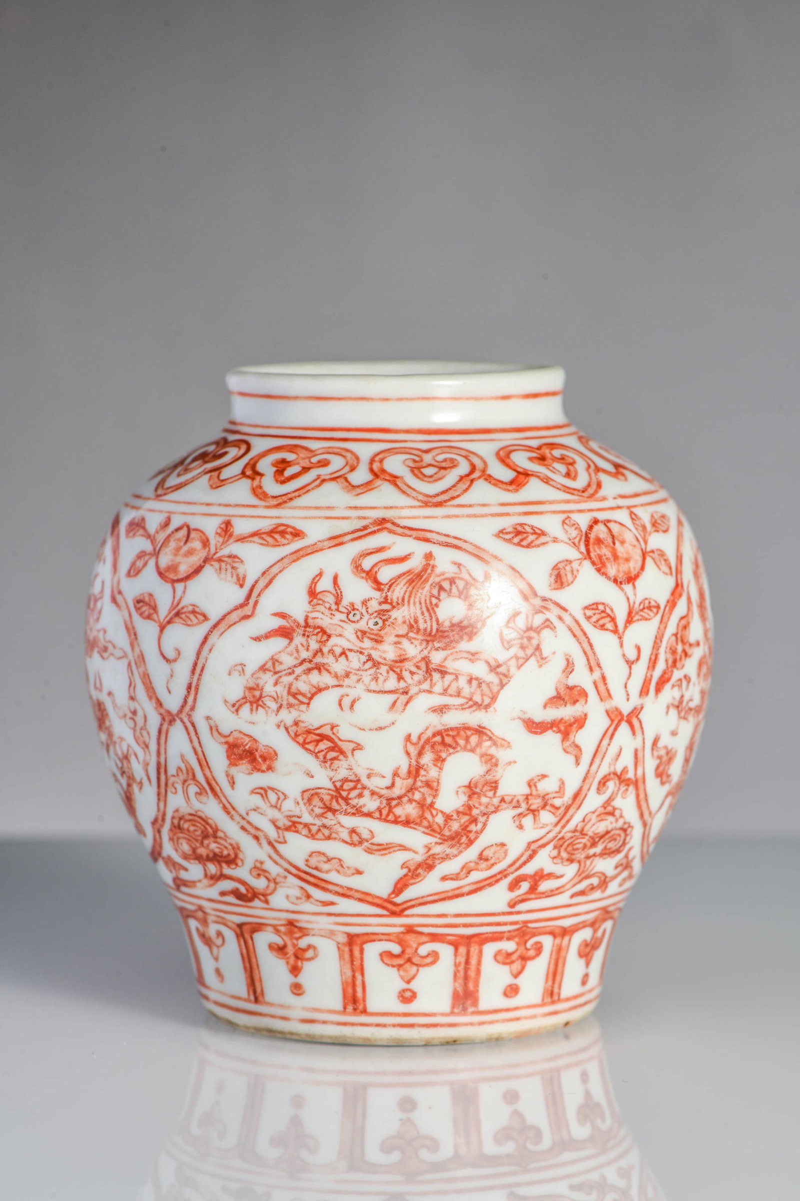 AN IRON-RED 'DRAGON' SMALL JAR (1 of 6)