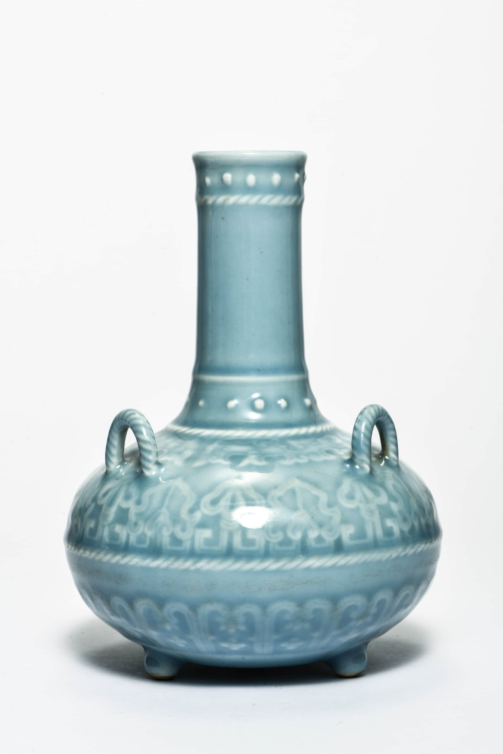 A SKY-BLUE GLAZED VASE - 2