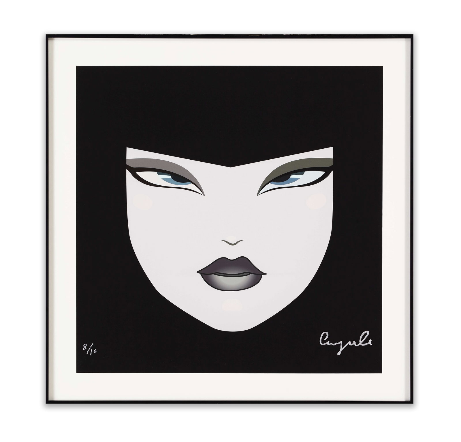 AFTER YOICHIRO KAWAGUCHI, ALLURING FACE, SCREENPRINT ON PAPER: AFTER YOICHIRO KAWAGUCHI, ALLURING FACE, SCREENPRINT ON PAPER Dimensions: Outer frame size:70 x 70 cm. All measured values are approximate. Historical significance: This work serves as a compelling