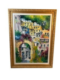“Positano" by Antonio DiViccaro Oil Painting Framed