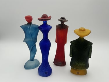 Swedish Kosta Boda Kjell Engman Art Glass Figurines (4)