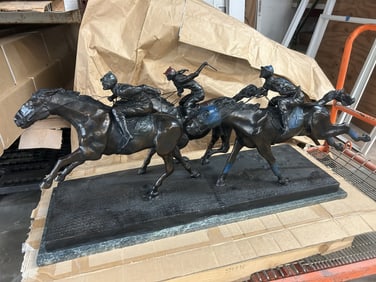 Win, Place & Show Bronze by Ray Renfro - Horse Racing