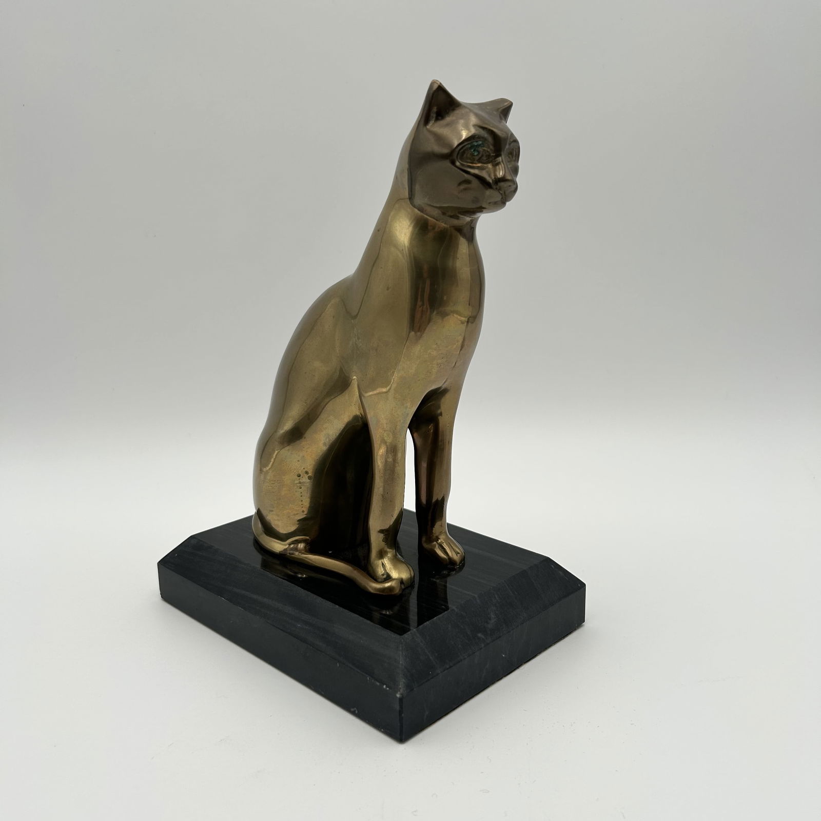 Cat Sculpture on Marble Base (1 of 6)