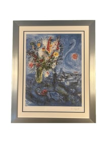Blue Bouquet by Marc Chagall, w/ COA