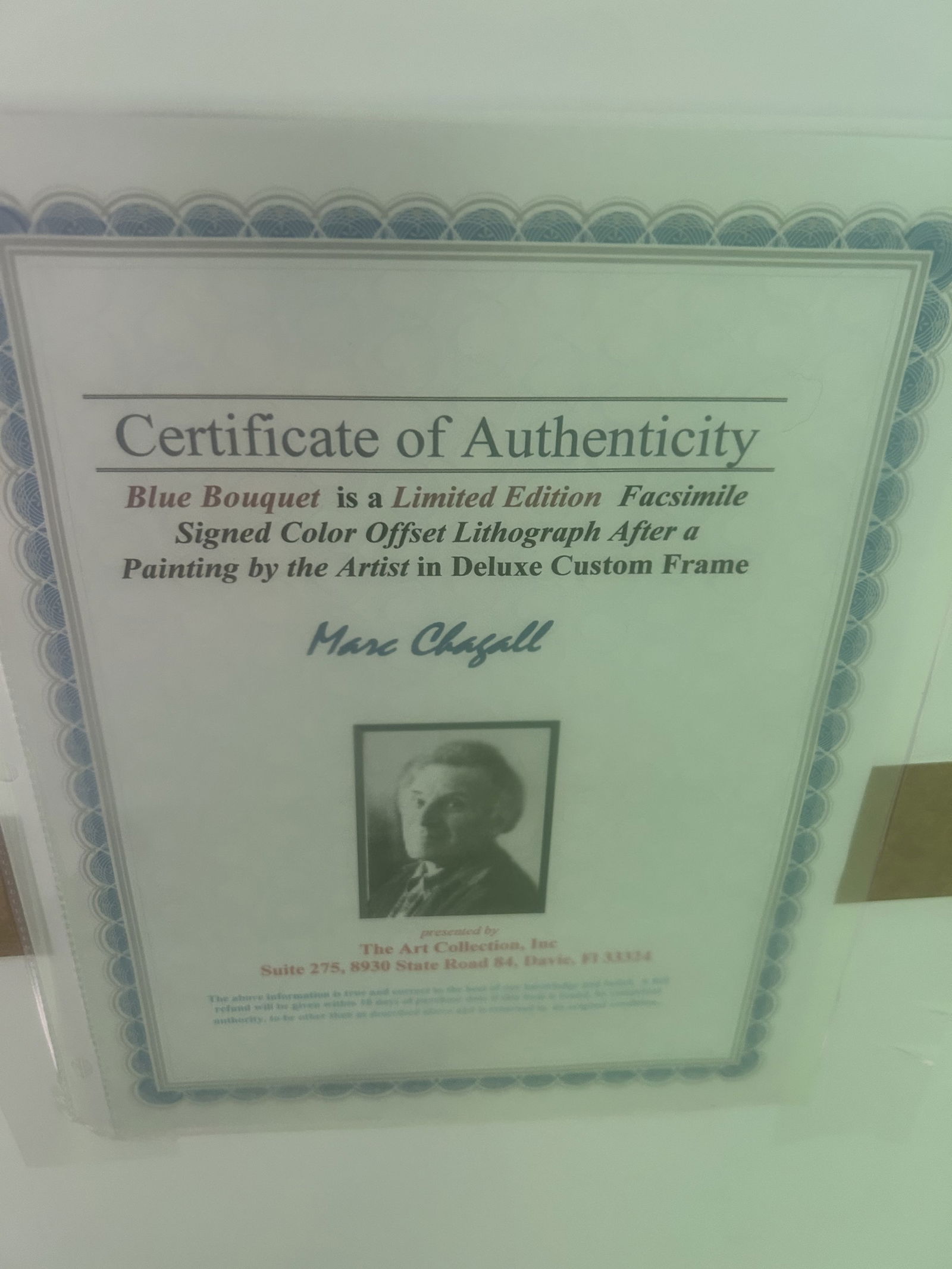 Blue Bouquet by Marc Chagall, w/ COA (1 of 2)