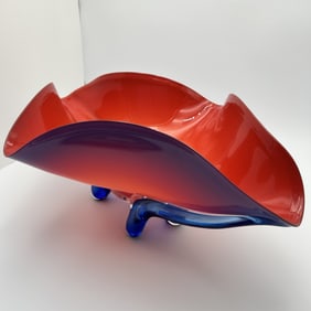 Tropical Bowl - Sunset Blown Glass by Branson, Signed