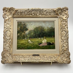 Environs de Paris, by Gabriel Spat framed oil on canvas board