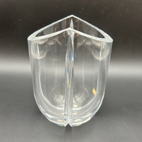 Kosta Boda Sweden Thick Walled Clear Vase G.W. Signed