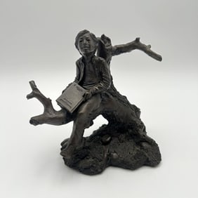 Vintage Bronze Sculpture "The Dreamer" by Ron Chapel