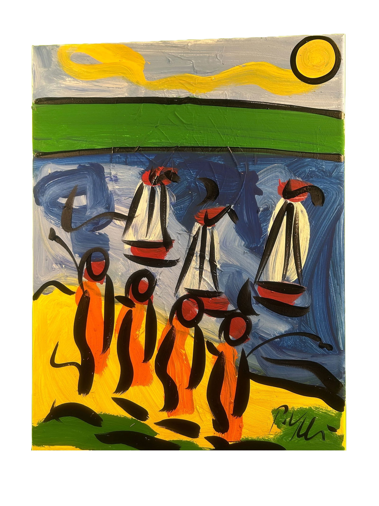 "Wannsee Berlin" by Peter Robert Keil: Vintage Peter Robert Keil acrylic on canvas. Fresh to market.