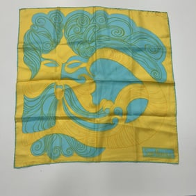Vintage Giorgio di Sant'Angelo Kaikias Caecius Greek Wind God Silk Square Scarf