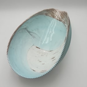 Vintage Murano Art Glass Sea Shell - Light Blue