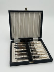 Vintage Sheffield England Mother-of-Pearl Handle Stainless Steel Knife - Set #1
